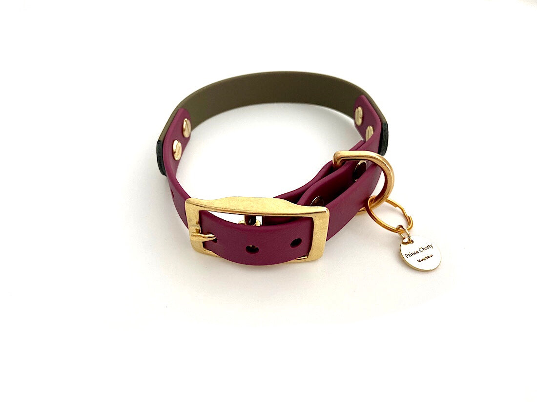 Design Charly - olive meets wine red (Biothane Kollektion)