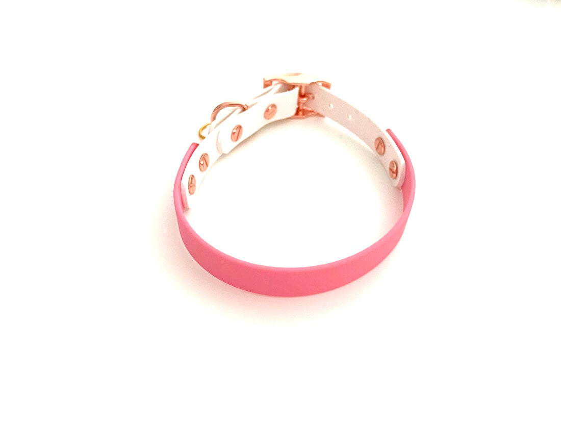 Design Charly - pastel rosa meets white (Biothane Kollektion)